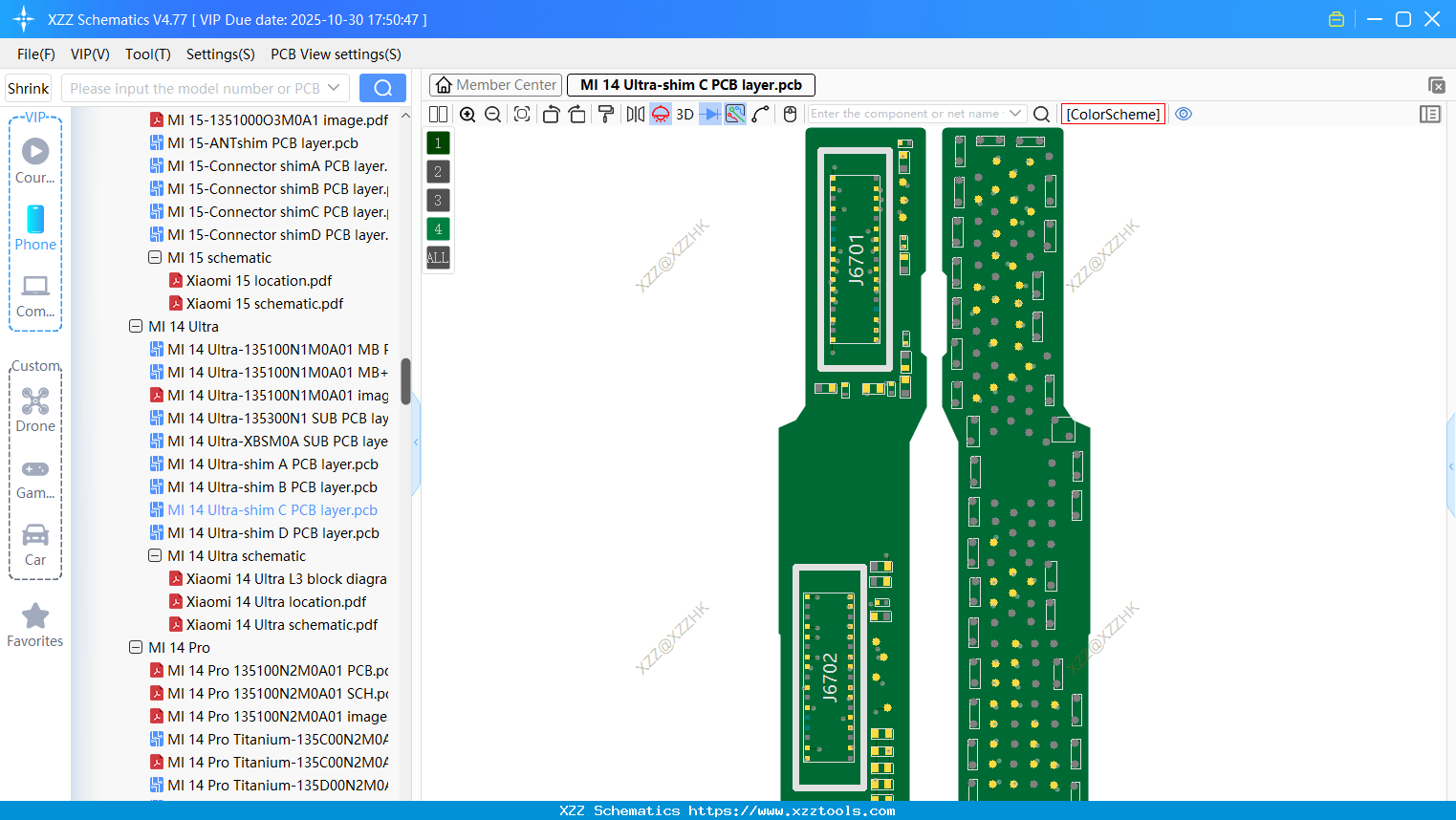 Xiaomi MI 14 Ultra-shim C PCB Layer